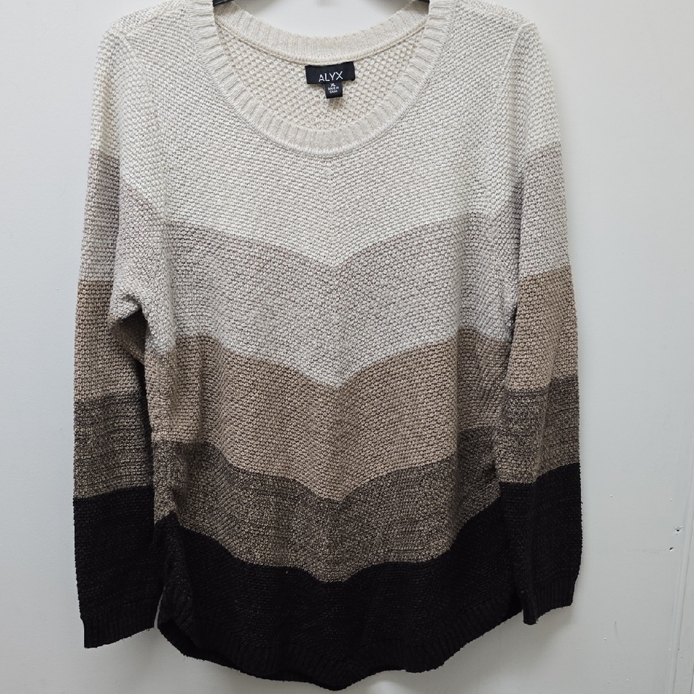 Discounted - Condition Good- Alyx Crew Neck Sweater w/ Chevron Pattern - Size XL